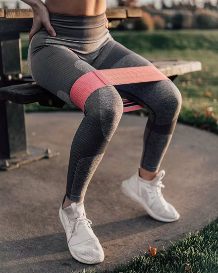 Logo personalizzato stampato Yoga Palestra Esercizio Fitness per gambe Glutei Bottino Fasce di resistenza in tessuto per fianchi
