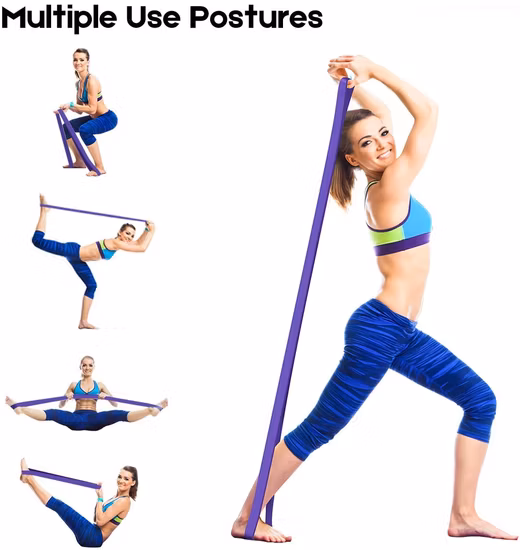 Fasce elastiche per esercizi di resistenza da 6 pezzi per fitness domestico, allenamento della forza, terapia fisica, fasce per allenamento in lattice naturale